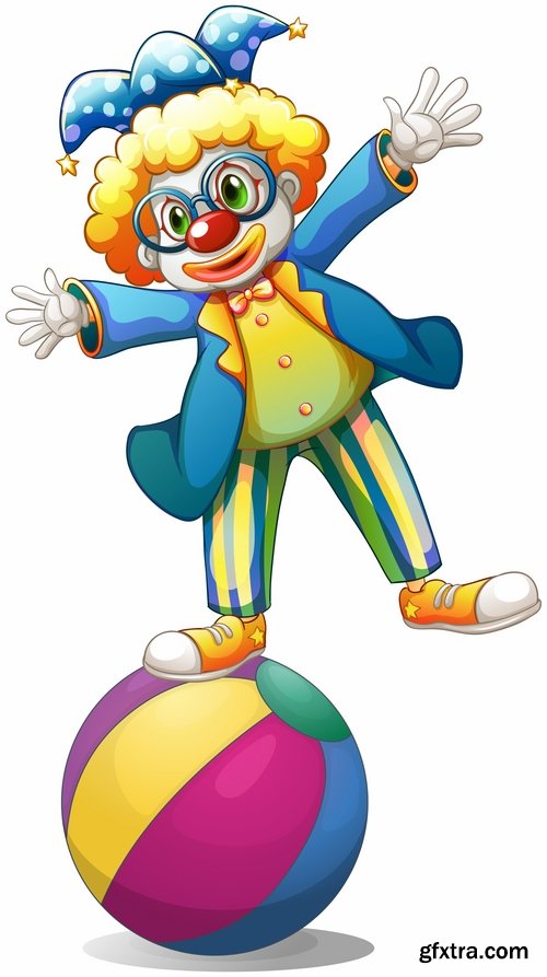 Collection of vector image clown circus celebration laughter smile 25 HQ Jpeg