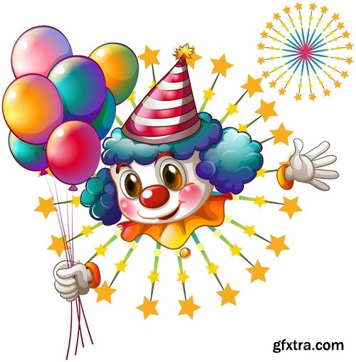 Collection of vector image clown circus celebration laughter smile 25 HQ Jpeg