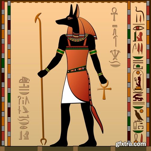 Collection of vector illustration picture Egypt ethnos character Pharaoh 25 Eps