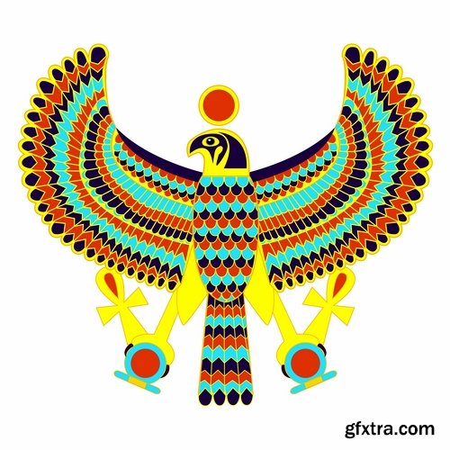Collection of vector illustration picture Egypt ethnos character Pharaoh 25 Eps