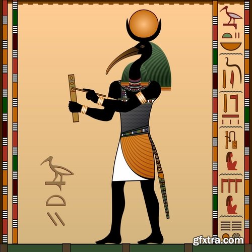 Collection of vector illustration picture Egypt ethnos character Pharaoh 25 Eps