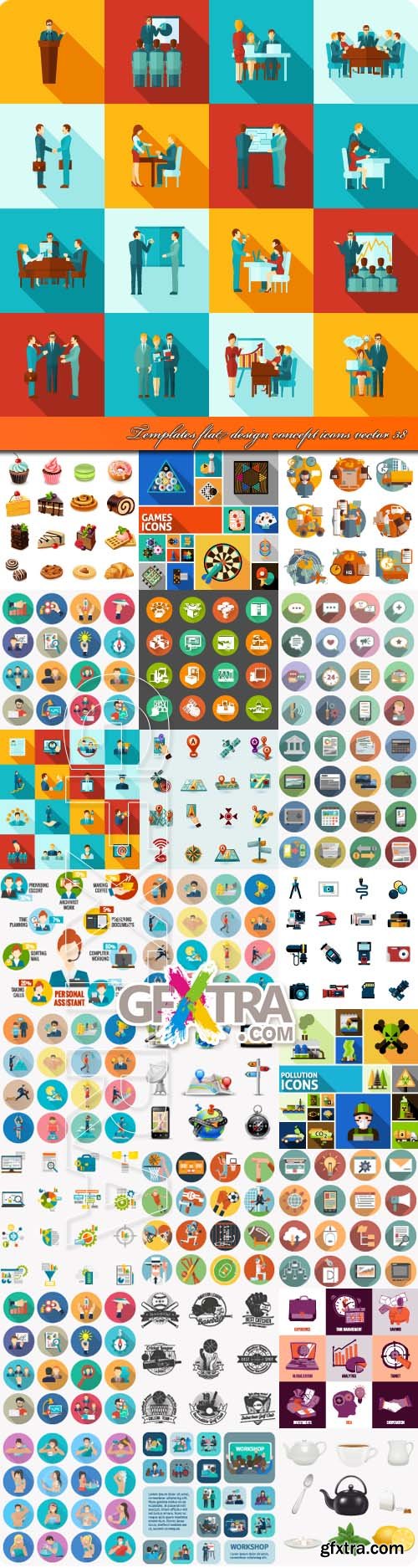 Templates flat design concept icons vector 38