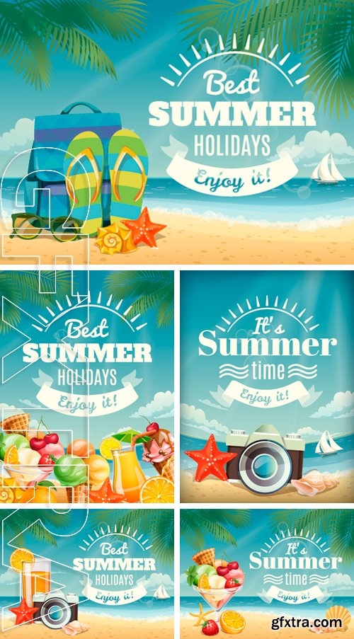 Stock Vectors - Vector summer background with summer elements