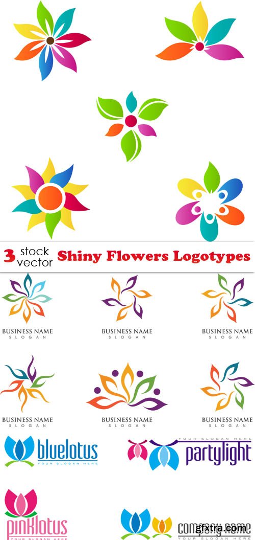 Vectors - Shiny Flowers Logotypes