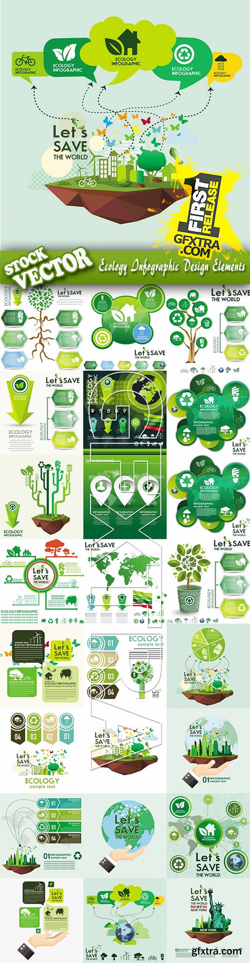 Stock Vector - Ecology Infographic Design Elements, 25EPS