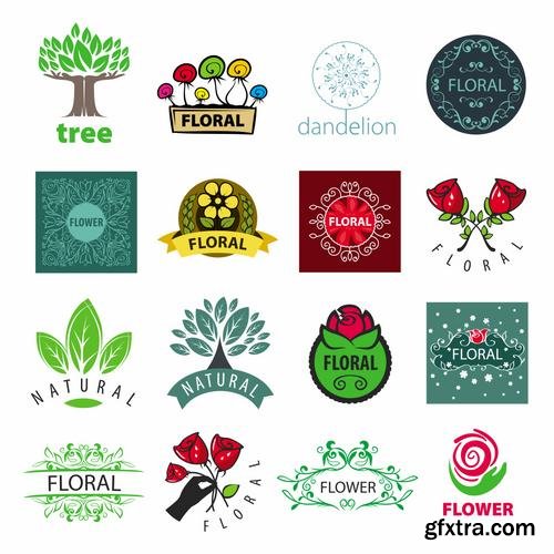 Stock Vector - Large Set of Colorful Logos