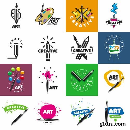 Stock Vector - Large Set of Colorful Logos