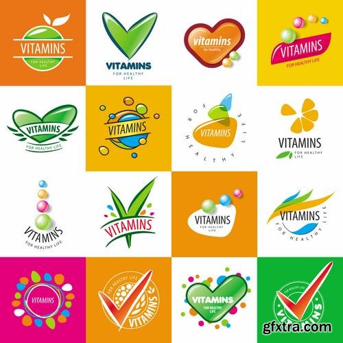 Stock Vector - Large Set of Colorful Logos