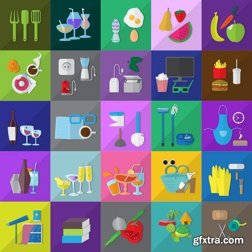 Stock Vector - Mega Flat Design Concept Icons, 35EPS