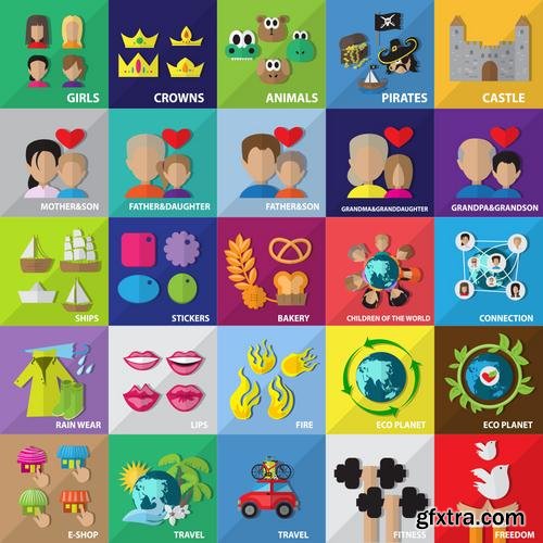 Stock Vector - Mega Flat Design Concept Icons, 35EPS