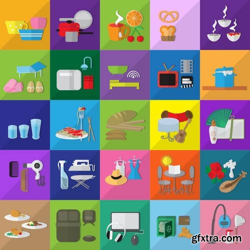 Stock Vector - Mega Flat Design Concept Icons, 35EPS