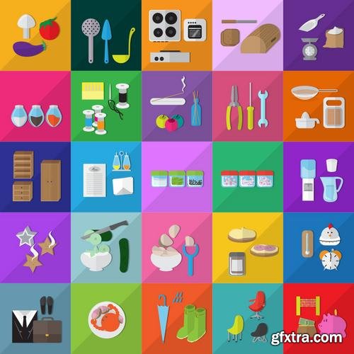 Stock Vector - Mega Flat Design Concept Icons, 35EPS