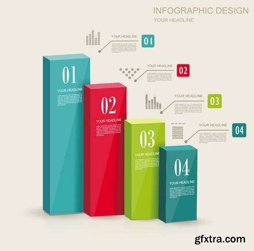 Stock Vector - Modern Design Elements Infographics Stickers and Banners, 60EPS