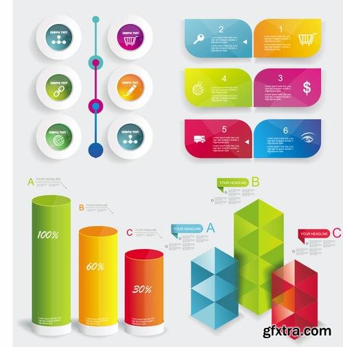 Stock Vector - Modern Design Elements Infographics Stickers and Banners, 60EPS