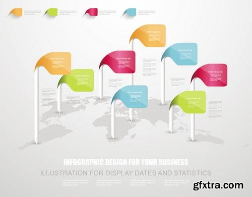 Stock Vector - Modern Design Elements Infographics Stickers and Banners, 60EPS