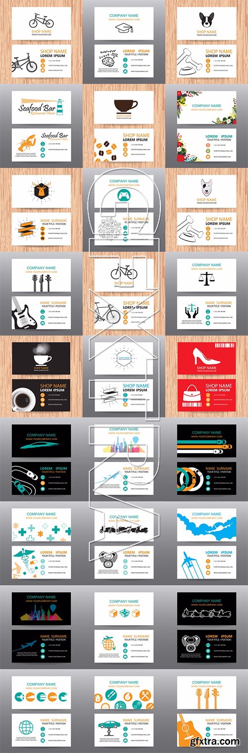 Stock Vector - Different Concepts Business Cards Set, 40EPS