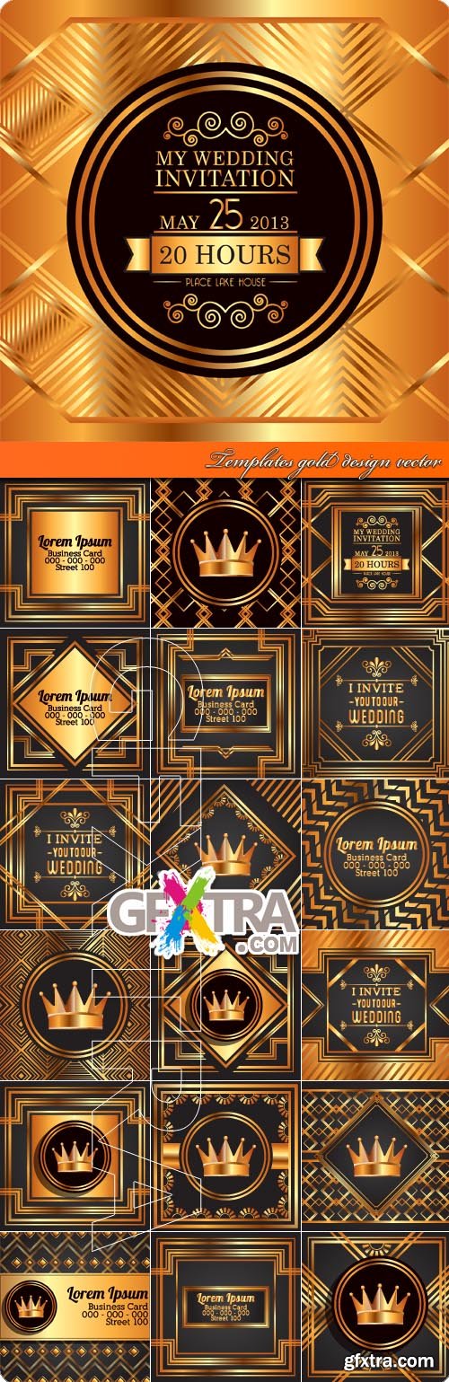 Templates gold design vector