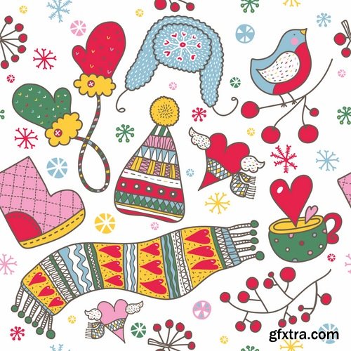 Collection of vector image gift card for a holiday 25 Eps