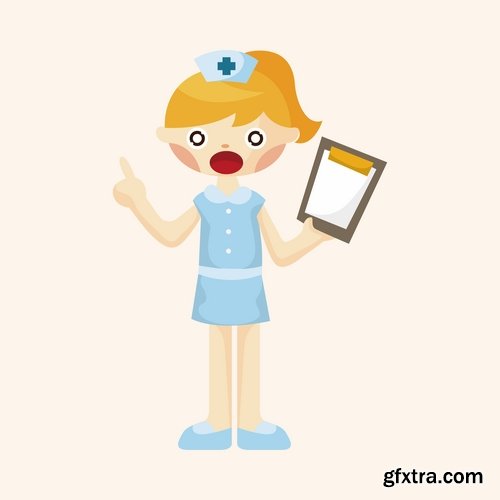 Collection vector cartoon image of different professions 25 Eps