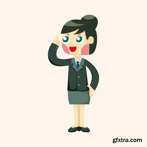 Collection vector cartoon image of different professions 25 Eps