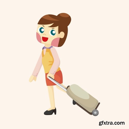 Collection vector cartoon image of different professions 25 Eps