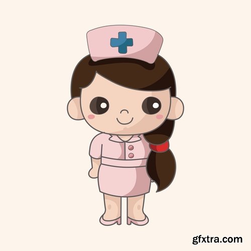 Collection vector cartoon image of different professions 25 Eps