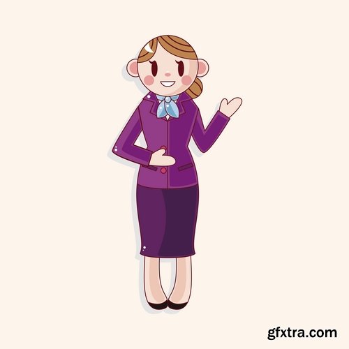 Collection vector cartoon image of different professions 25 Eps