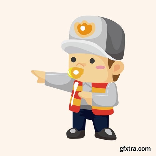 Collection vector cartoon image of different professions 25 Eps