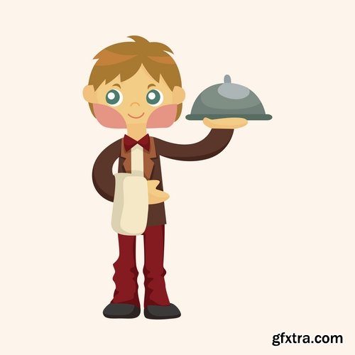 Collection vector cartoon image of different professions 25 Eps