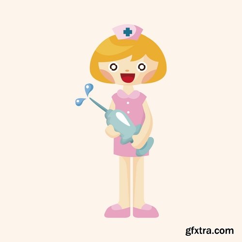 Collection vector cartoon image of different professions 25 Eps