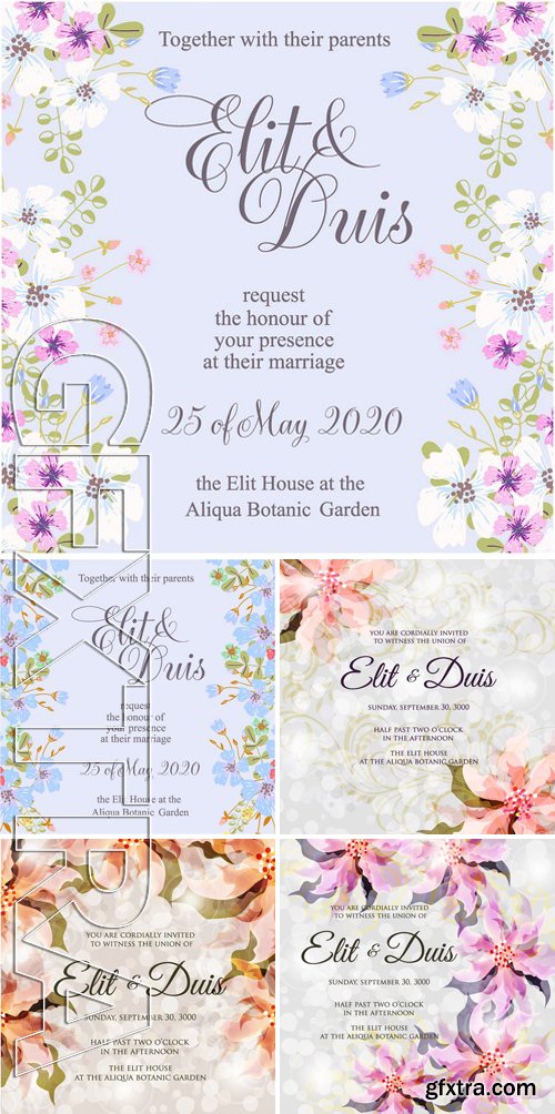 Stock Vectors - Wedding invitation card 5