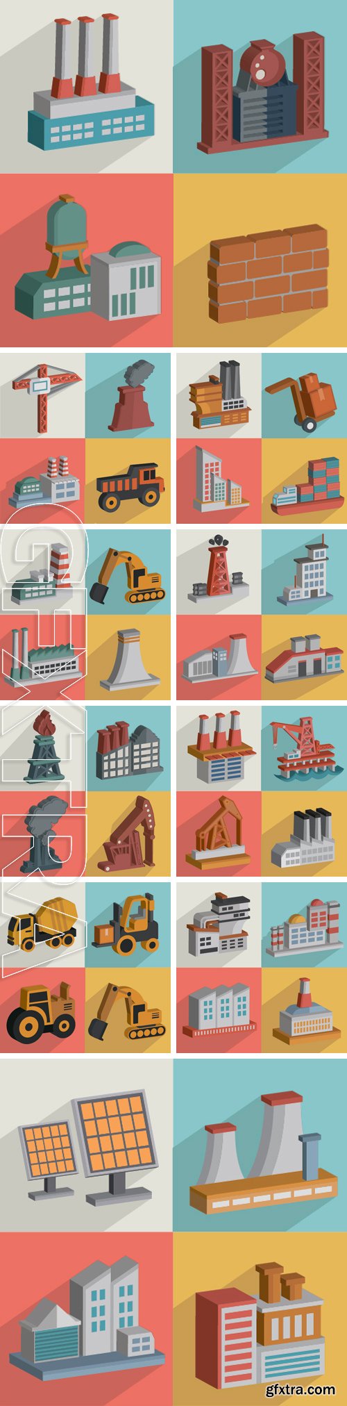 Stock Vectors - Factory and industry,flat icons design,clean vector