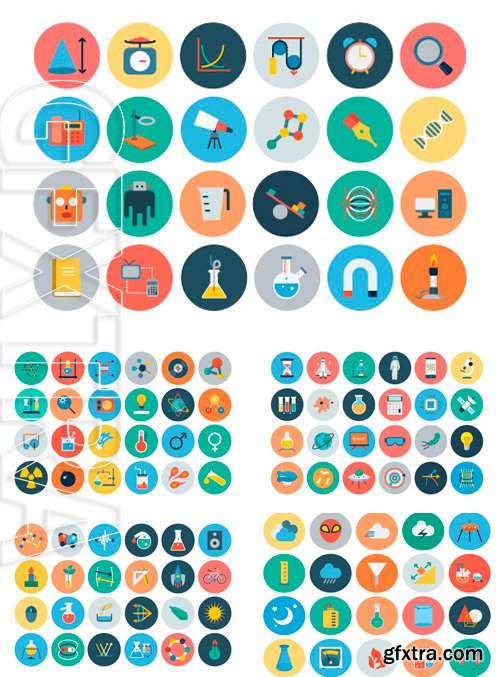 Stock Vectors - Flat Science and Technology Icons