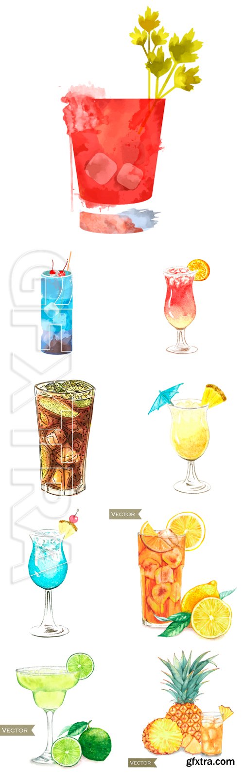 Stock Vectors - Watercolor cocktail illustration