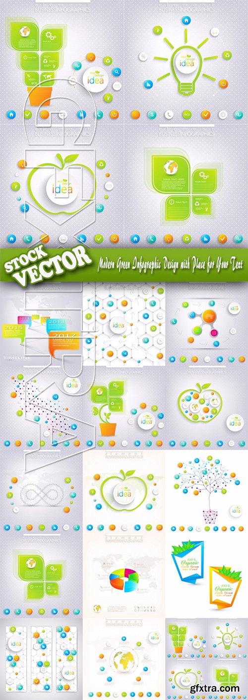 Stock Vector - Modern Green Infographic Design with Place for Your Text