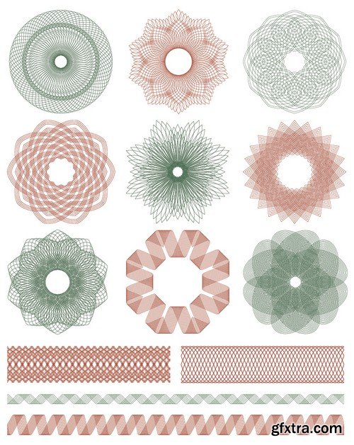 Stock Vectors - Guilloche Elements 4, 25xEPS