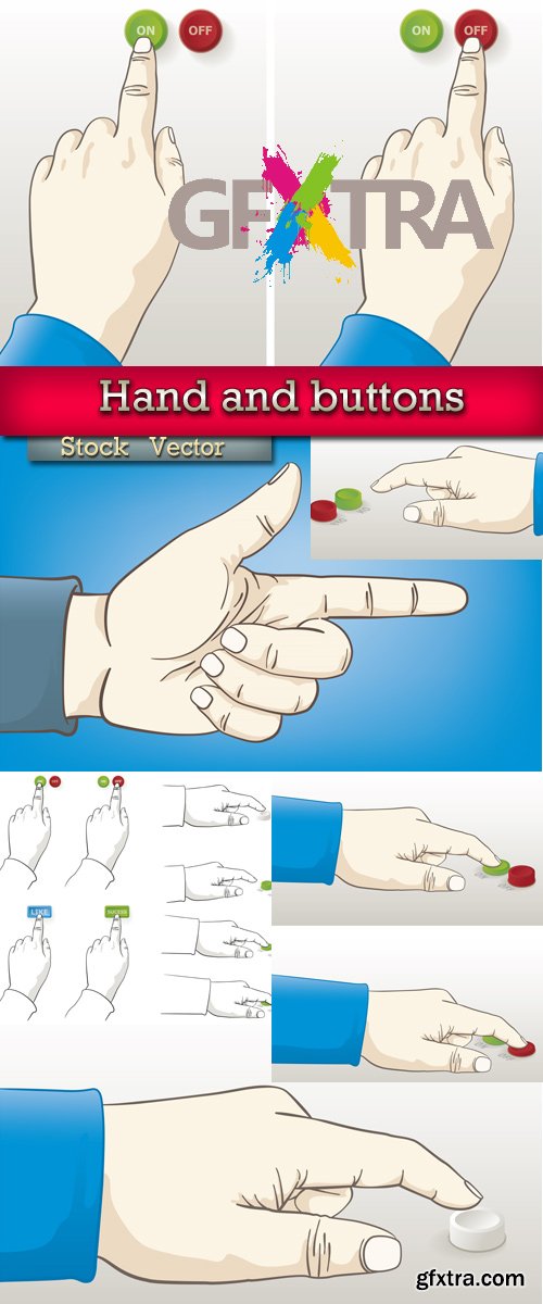 Hand and buttons in Vector