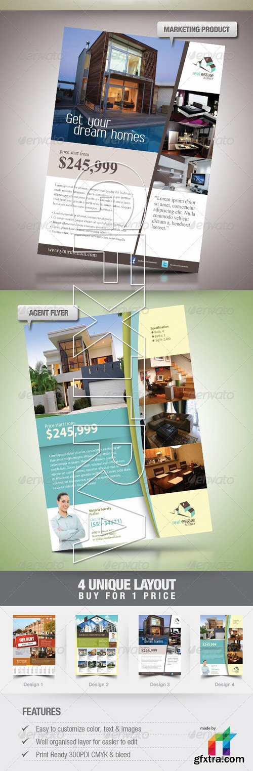 GraphicRiver - Elegant Real Estate Flyer Set 716124