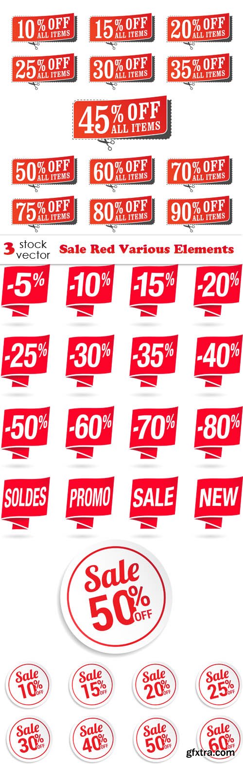 Vectors - Sale Red Various Elements