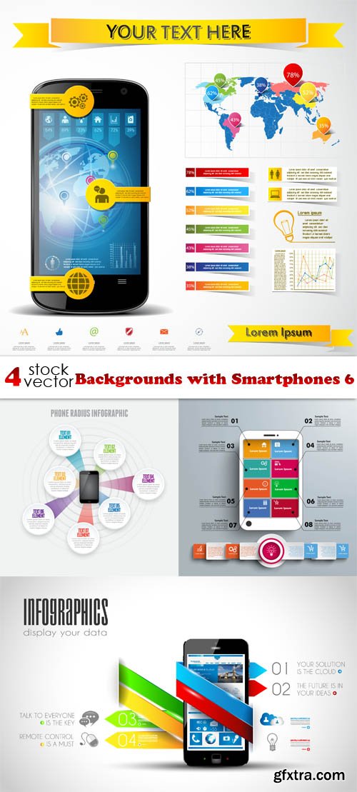 Vectors - Backgrounds with Smartphones 6