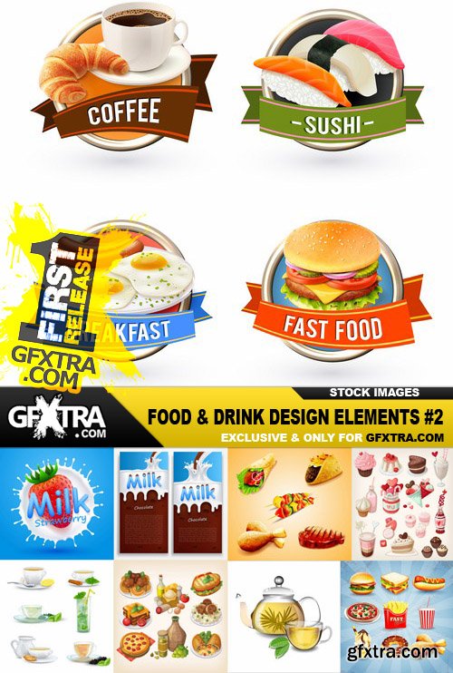 Food & Drink Design Elements #2 - 25 Vector