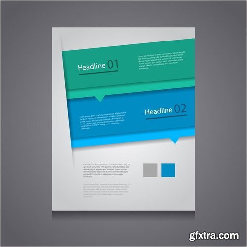 Collection of vector image brochure flyer banner #8-25 Eps