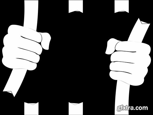 Collection of vector image inmates grating offender prison 25 Eps