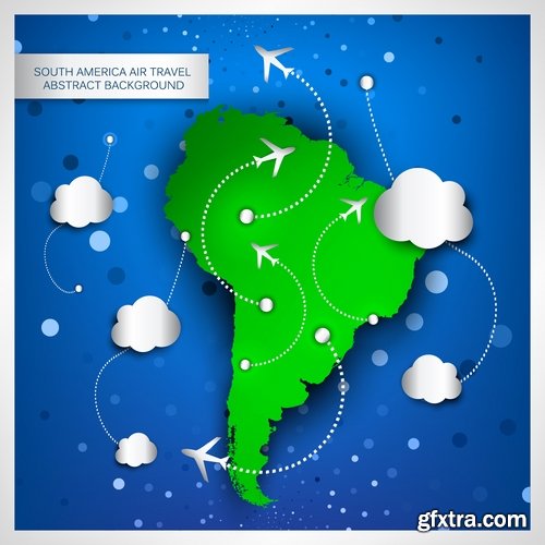 Collection of vector image of tourism business infographics different countries travel 25 Eps