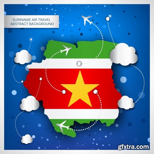 Collection of vector image of tourism business infographics different countries travel 25 Eps