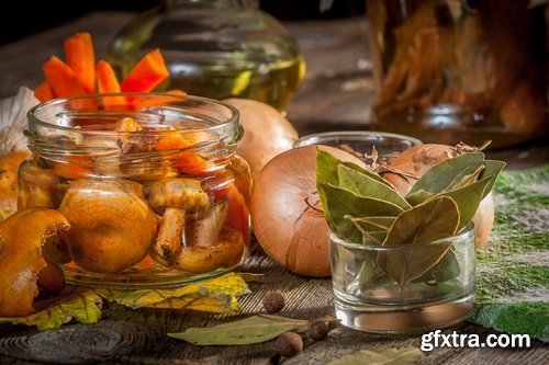 Collection of delicious marinated mushrooms Canned 25 HQ Jpeg