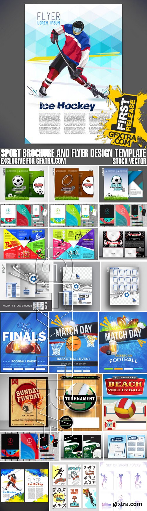 Stock Vectors - Sport Brochure And Flyer Design Template, 25xEPS