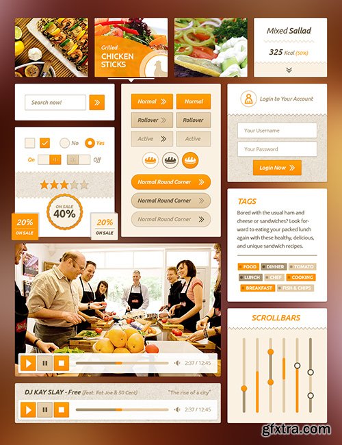 PSD Web Design - Food UI Kit