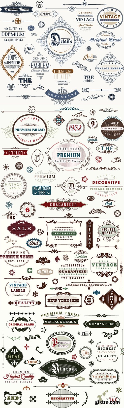 OrnamentZilla 2 - 566 Super Premium Vintage Vector Elements with Editable Text & Huge Bonus