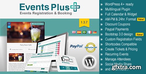 CodeCanyon - WordPress Events Calendar Registration & Booking v1.3.6 - 7647762